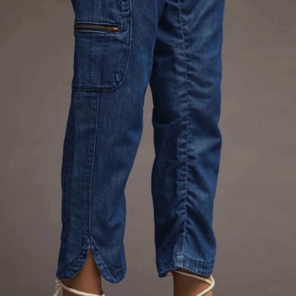 Anthropologie Pilcro Cottage Utility Jeans Drawstring Waist Pull-on Pants size M - Picture 2 of 8